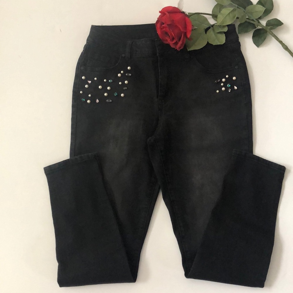 Artisan NY Black jewel embellished Skinny Jeans